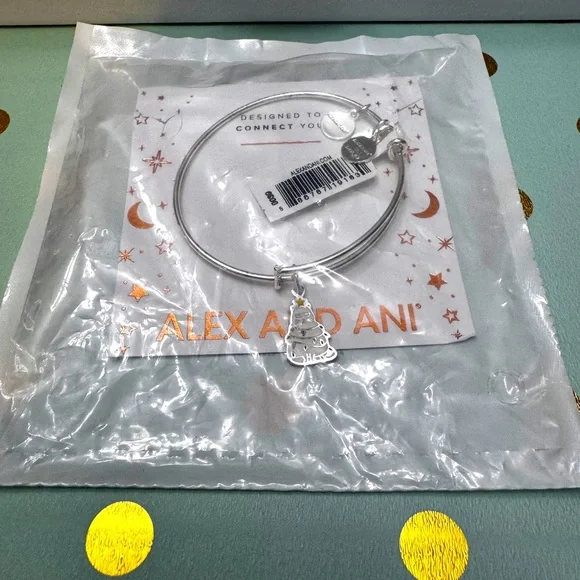 NWT Alex and Ani Holiday Cat Silver - Picture 1 of 3